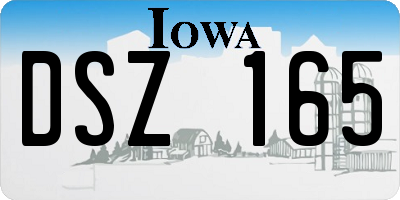 IA license plate DSZ165