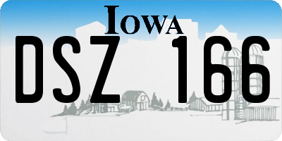 IA license plate DSZ166