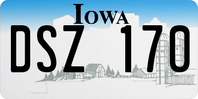 IA license plate DSZ170