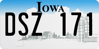 IA license plate DSZ171