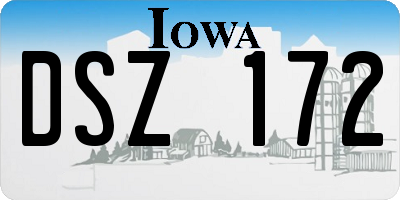 IA license plate DSZ172