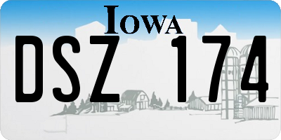 IA license plate DSZ174