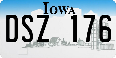 IA license plate DSZ176