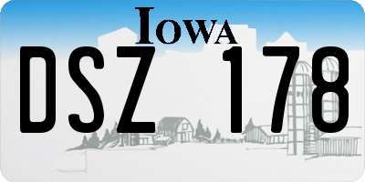 IA license plate DSZ178