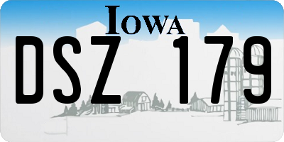 IA license plate DSZ179