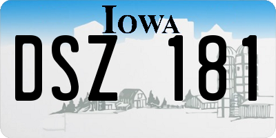 IA license plate DSZ181