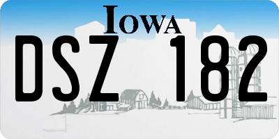 IA license plate DSZ182