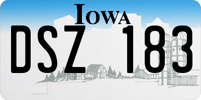 IA license plate DSZ183