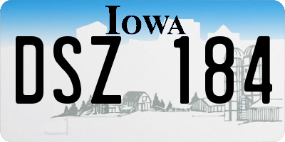 IA license plate DSZ184