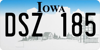 IA license plate DSZ185