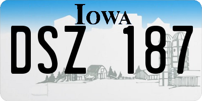 IA license plate DSZ187