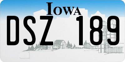 IA license plate DSZ189