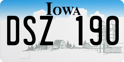 IA license plate DSZ190