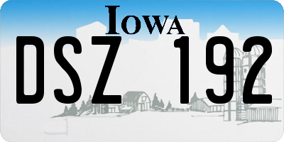 IA license plate DSZ192