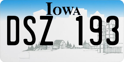 IA license plate DSZ193