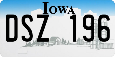 IA license plate DSZ196