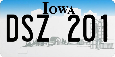 IA license plate DSZ201