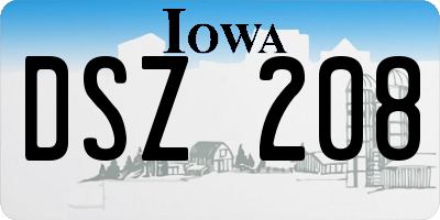 IA license plate DSZ208