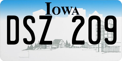 IA license plate DSZ209