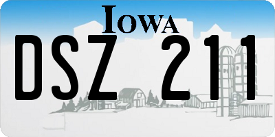 IA license plate DSZ211
