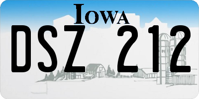 IA license plate DSZ212