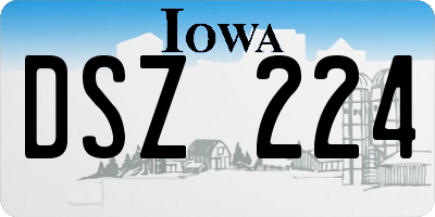 IA license plate DSZ224