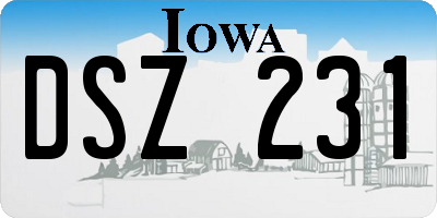 IA license plate DSZ231