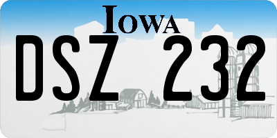 IA license plate DSZ232