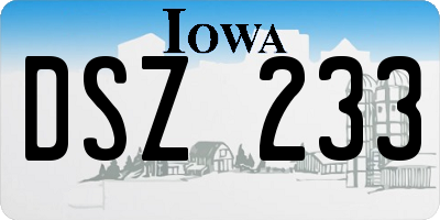 IA license plate DSZ233
