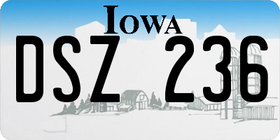 IA license plate DSZ236