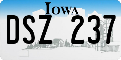 IA license plate DSZ237