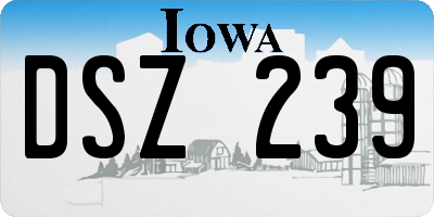 IA license plate DSZ239