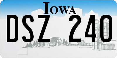 IA license plate DSZ240