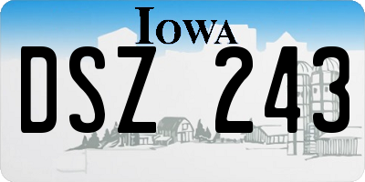 IA license plate DSZ243