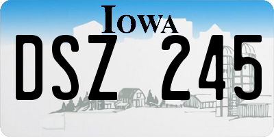 IA license plate DSZ245