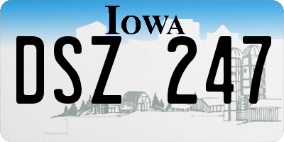 IA license plate DSZ247