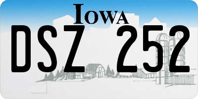 IA license plate DSZ252
