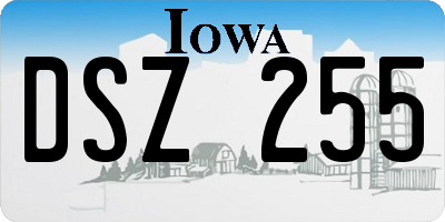 IA license plate DSZ255