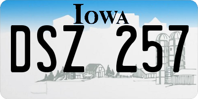 IA license plate DSZ257
