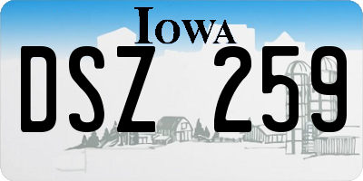 IA license plate DSZ259