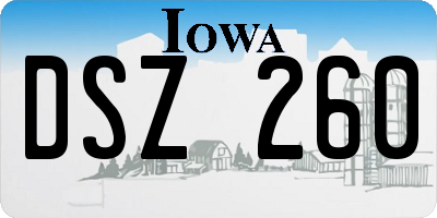 IA license plate DSZ260