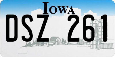 IA license plate DSZ261