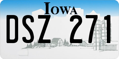 IA license plate DSZ271