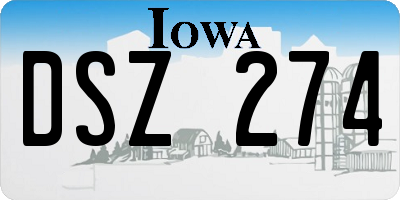 IA license plate DSZ274