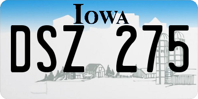 IA license plate DSZ275
