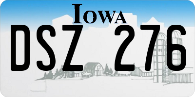 IA license plate DSZ276