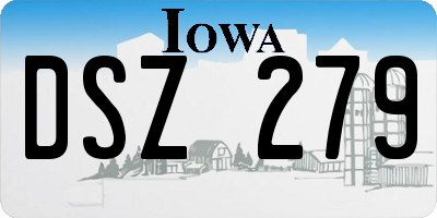 IA license plate DSZ279