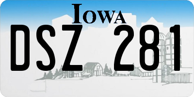 IA license plate DSZ281