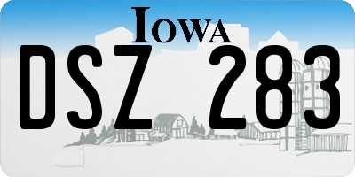 IA license plate DSZ283