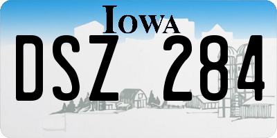 IA license plate DSZ284